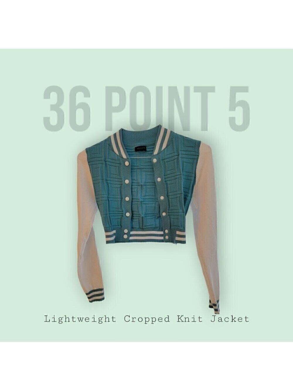 36 Point 5 Cropped Varsity Style Jacket - NWOT - Lightweight Knit